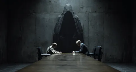 VOCC oversight gives dog attack victims new rights, symbolized by a powerful shadow backing a person at a table.